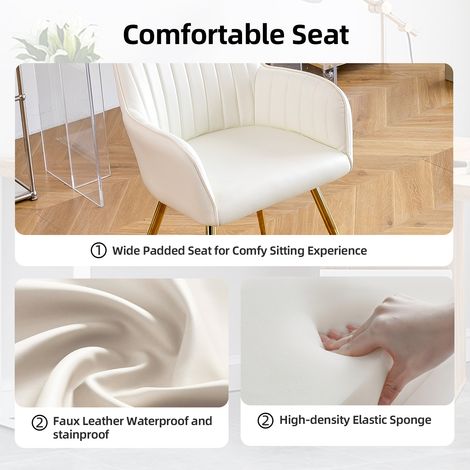 Ensemble de chaises à manger de 2 – chaise moderne en tissu avec accoudoir et pieds en métal doré,mobilier luxueux pour salon,cuisine et réception(HA) (1/5)