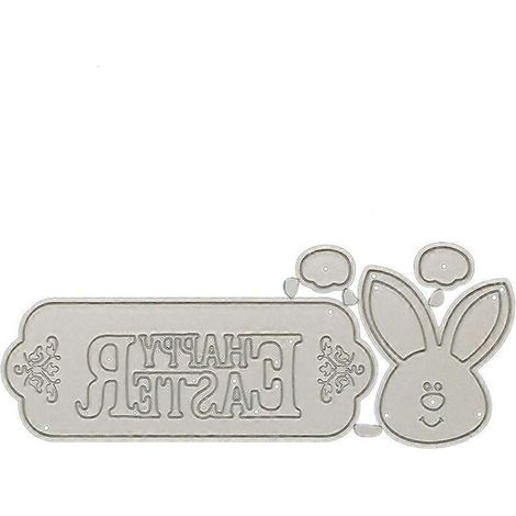 Pochoirs métalliques pour scrapbooking – Lapin de Pâques, découpage précis pour cartes, étiquettes et tampons