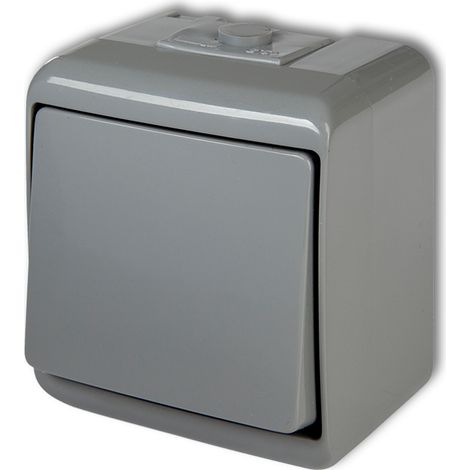 Interrupteur unipolaire junior, gris IP54, 10WHE-1