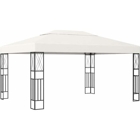 Tonnelle de Jardin Tente de réception - Rapide à Installer 3x4 m Crème Tissu BV796086 - BonneVie (1/5)