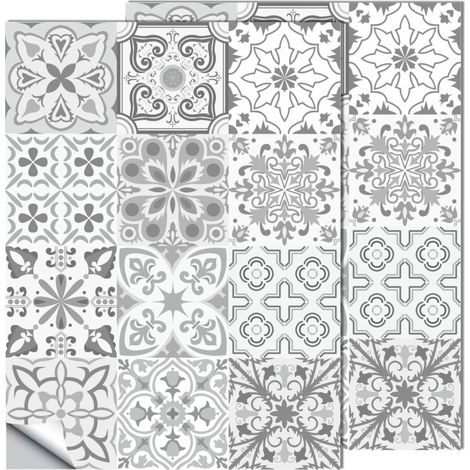 Autocollants Carreaux Marocains - 15 cm x 15 cm - Adhésifs Rétractables - Étanches - Pour Cuisine et Salle de Bain - 24 Pièces (1/5)