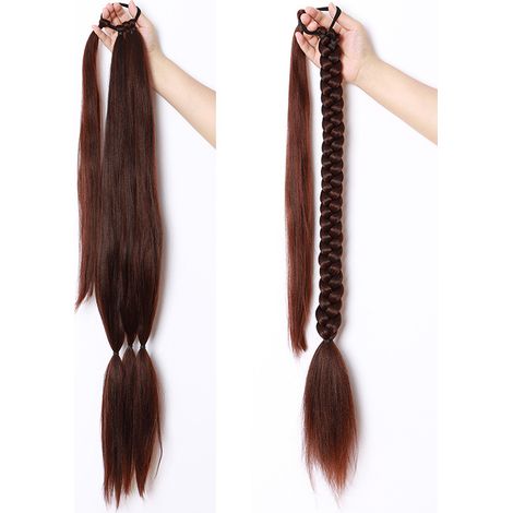 Extension de queue de cheval tressée, queue de cheval à faire soi-même, queue de cheval postiche avec élastiques pour femmes, coiffure de soirée au quotidien