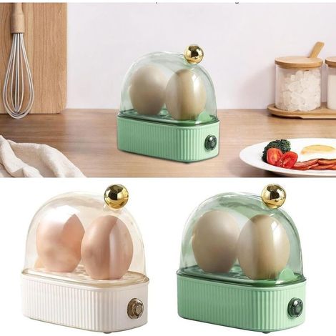 Cuiseur à œufs vapeur électrique 2 œufs – Minuterie intégrée – Cuisson rapide et uniforme – Amovible pour appartement et camping