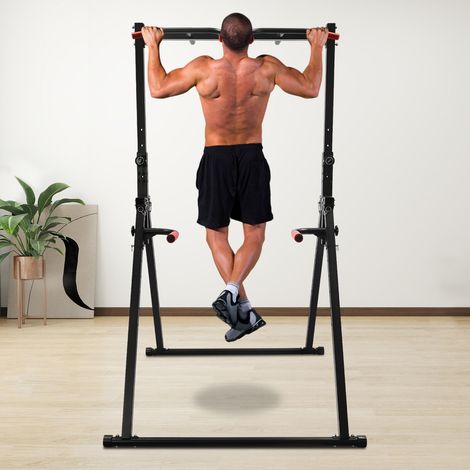 Chaise Romaine Power Tower Barre de Tractions Pliable Musculation Pour l'entraînement à la Maison, Chaise Romaine Musculation, Structure triangulaire, Se Plie Facilement, 200KG (1/5)