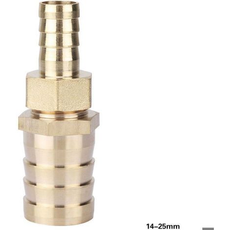 Adaptateur de tuyau en laiton - Filetage femelle - Bague de réduction cannelée - Laiton inoxydable (1/4)