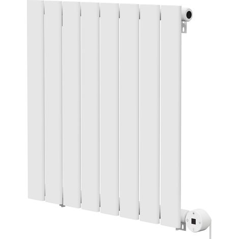 Hudson White 600mm x 604mm Horizontal Digital Thermostatic Electric Single Panel Radiator (1/5)