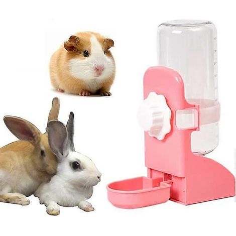 Bouteille d'eau pour lapin, bouteille d'eau pour cochon d'Inde, fontaine automatique suspendue de 500 ml (17 oz) sans fuite (1/5)