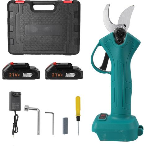 Sécateur électrique sans balais, Sécateur de jardinage, Coupe 25mm, avec 2 Batteries, Brushless 21V, 500W, pour Verger Agricole etc (1/5)
