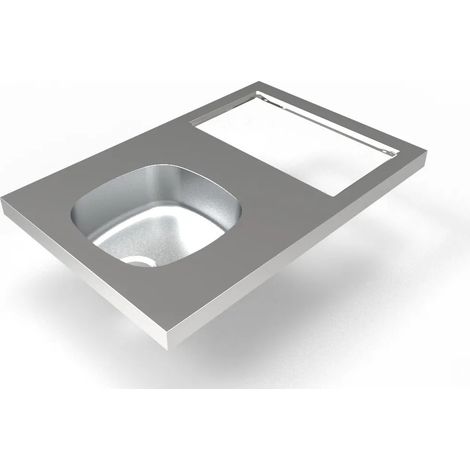 ISEO fregadero de cocina de un seno 90x60 con recorte para domino (no suministrado), reversible (1/3)