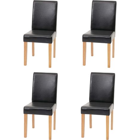 Juego de 4 sillas de comedor Silla de cocina Littau con certificado MVG, polipiel, patas negras claras