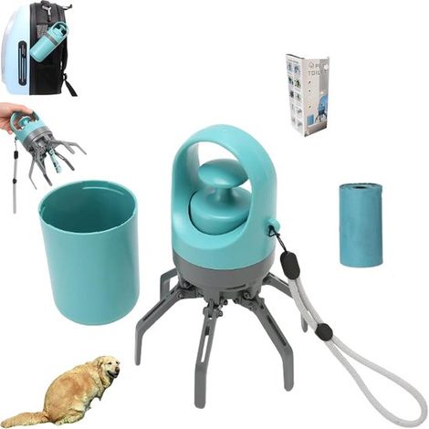 Ramasse-crottes portable pour animaux de compagnie, ramasse-crottes portable pour chiens, ramasse-crottes portable avec sacs, ramasse-crottes avec por (1/5)