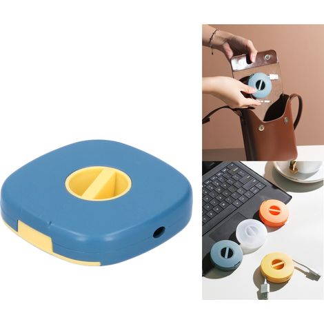 [Kabelorganizer] + [Tragbarer Drehorganizer] + [Für Büro und Zuhause] + [Blau+Gelb PP, 6,9 x 1,5 cm, 25 g, 1 Stück]