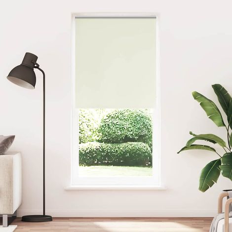 Store enrouleur occultant 120 x 230 cm – Tissu polyester isolant thermique crème – Occultant total pour chambre ou bureau – Chaîne à billes blanche (1/5)