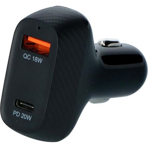 CHARGEUR RAPIDE ALLUME CIGARE 12/24V - 20W USB-C 3.0 + 18W CARPOINT