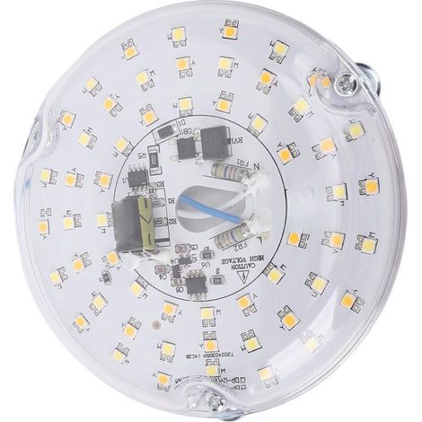 Kit di ricambio per ventilatore da soffitto a LED tondo da 10 cm (4 pollici) con luci a LED 15 W, 3 CCT (3000 K, 4000 K, 6000 K), di intensità variabile, 120 V (1/5)