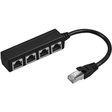 Adaptateur répartiteur Ethernet RJ45 (1 vers 4) pour extension de réseau. (1/5)