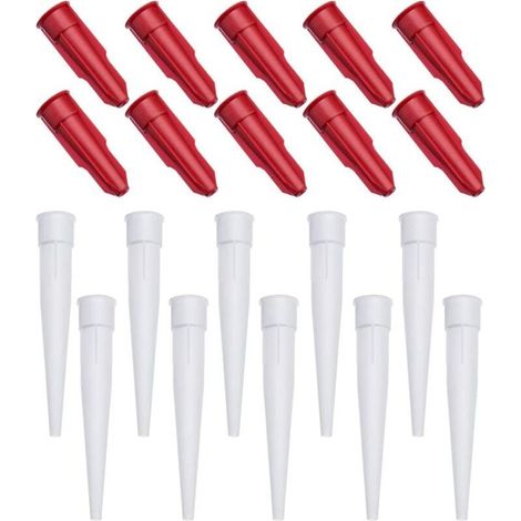 40 embouts de cartouche, embouts d'étanchéité en silicone transparents et blancs/rouges, buses fines pour joints muraux, carrelage, lavabos, réparation maison (1/4)