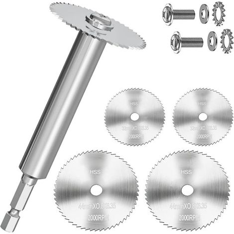 Lot de 4 Lames de scie de rechange pour coupe tubes PVC (: 2 lames de 32 mm et 2 lames de 44 mm) avec tige hexagonale de 6,35 mm (1/4") (1/5)
