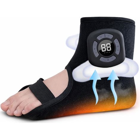 Massaggiatore per piedi e caviglie senza fili, 3 modalità di massaggio con funzione di riscaldamento, vibrazione regolabile a 360°, ricarica USB-C, portatile per un rilassamento ottimale del piede (1/5)