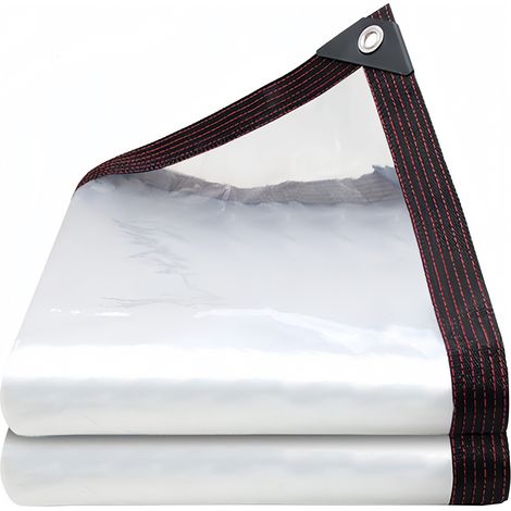 Bâche de protection transparente, perforée, PVC imperméable, adaptée aux serres, résistante aux intempéries (2m x 4m) (1/5)