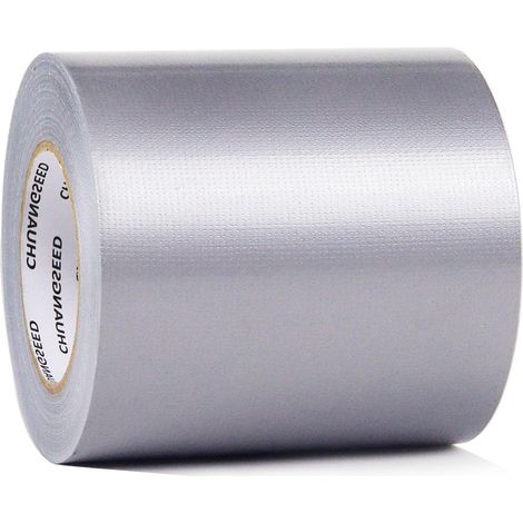 Lot de 1 rouleau de ruban adhésif blindé gris argenté 50 m x 100 mm – Extra résistant gris argenté – Ruban de réparation en tissu imperméable pour l'intérieur et l'extérieur (1/5)