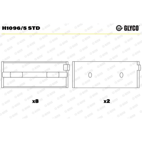 Coussinet de paliers de vilebrequin GLYCO H1096/5 STD ALFA ROMEO 46452266