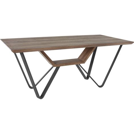ChicoBibliothèque avec 3 étagères en chêne et 1 étagère en verre avec cadre métallique noir (1/4)