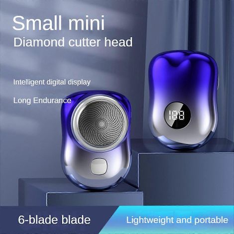 Tragbarer USB-Elektrorasierer für Herren, Mini-Reisetrimmer mit Digitalanzeige, Schwarz (1/5)