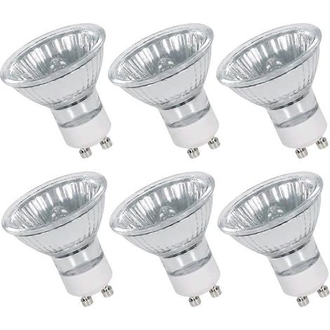 Lot de 6 ampoules halogènes GU10 50 W 230 V, spots halogènes GU10 blanc chaud pour plafonniers, dimmables (1/5)