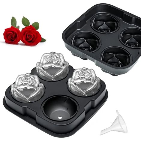 Luxuriöse Eiswürfelform – Rosen – Dekorativer Eiswürfelbereiter – Kinderfreundlich – Cocktails – Rose – Eis (1/5)