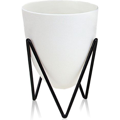 Vaso autoinnaffiante bianco con supporto Poppy Small (1/5)