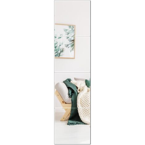 30cm x 30cm x 1.5mm Miroir Autocollant Ultra-Mince en Verre, Lot de 4 Miroirs Murals Adhesifs, Miroir avec Haute Définition et Antidéflagrant (1/5)
