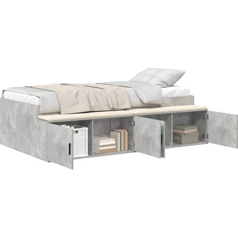 Maison Exclusive - Struttura del letto con cassetto Grigio cemento 100 x 200 cm (1/5)