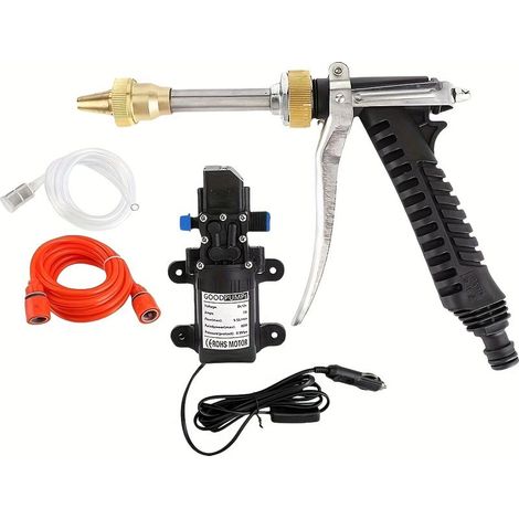 Pompe à Eau Portable Haute Pression 12V – Pompe d’Arrosage Multifonction avec Buse en Laiton pour Jardin, Pesticides, Arbres Fruitiers et Nettoyage (1/5)