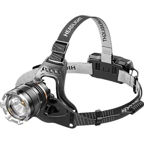 Lampe frontale LED rechargeable, ultra-lumineuse (50 000 lumens), 6 modes d'éclairage LED, induction et lumière rouge, batterie 5 200 mAh rechargeable par USB, étanche IPX6, légère