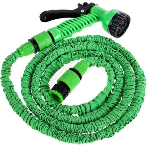 Dehnbarer Gartenschlauch mit multifunktionaler Bewässerungsdüse (1/5)