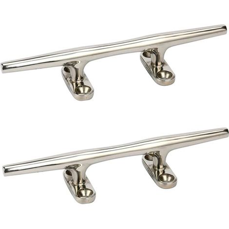 Piton à visser en acier inoxydable 316, socle ouvert avec picots antidérapants, fixation marine pour bateau pont quai, lot de 2 pièces 12,5 cm (1/4)