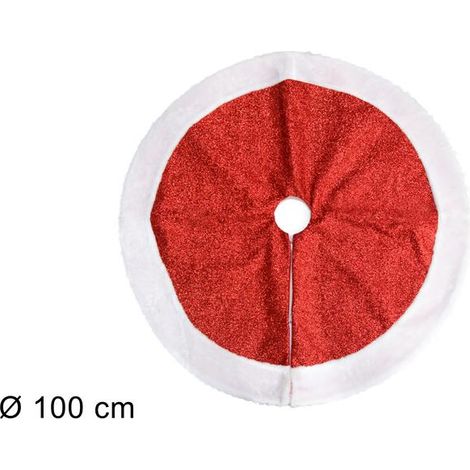 Tappeto Coprialbero di Natale in Velluto Pelliccia con Glitt 100 cm