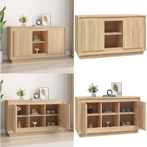 Sideboard Sonoma-Eiche 102x35x60 cm Holzwerkstoff - Schreibtisch - Sideboard - Wohnzimmerschrank - Regal - Eichefarben - Home & Living (1/5)