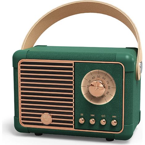 Kompakter, tragbarer Retro-Bluetooth-Lautsprecher mit Stereo-HiFi-Klang, multifunktionalem kabellosem Design und umweltfreundlichem Akku (1/5)