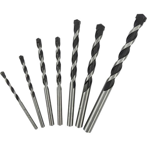 Concrete Drill Bit Set (4-12mm): Tungsten Carbide Tip with High Carbon Steel Body for Impact Drills, Reinforced Drill Bits for Concrete/Brick/Cement (1/5)