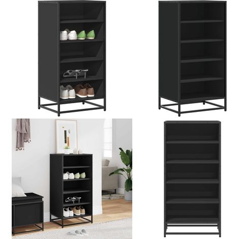 vidaXL Schuhregal Schwarz 48x38x97,5 cm Holzwerkstoff (1/5)