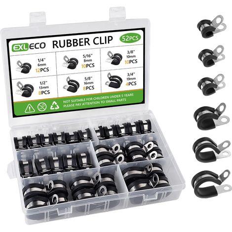 52pcs Collier Durite Caoutchouc 6mm 8mm 10mm 13mm 16mm 19mm (1/5)