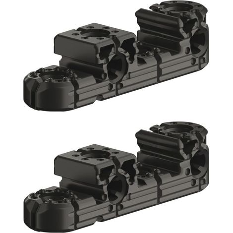 2x Ferrure d'assemblage universelle 64x16x16mm avec d'innombrables applications en polycarbonate noir Montage Equerre Polyvalent Meuble Intérieur Angle Conecteur (1/5)