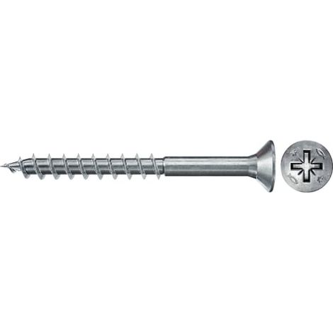 Tornillos PowerFast II FPF II CZP, 30x45 BC, cabeza avellanada, engarce PZ, rosca parcial, cincado, caja 200 Fischer 670054