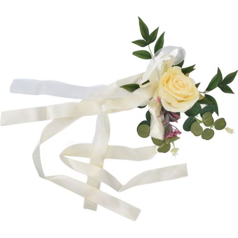 Skandinavische Blumendekoration für Stühle bei Hochzeiten im Freien, künstlicher Blumenstrauß im Waldstil, Requisite für Hochzeitsfotos, gelbe Farbe (Modell: YT-17019) (1/5)