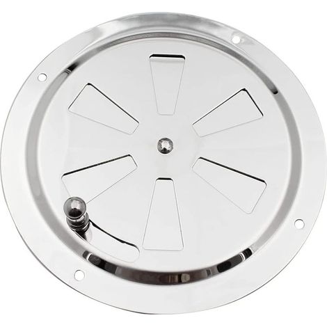 Grille de Ventilation Ronde en Acier Inoxydable - Conduit d'Évacuation d'Air Entrant et Évacué - Volets Réglables (1/5)