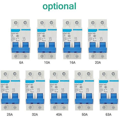 Disjoncteur différentiel miniature 25-26 V, bipolaire, 400 V, pour installation sur rail DIN, référence DZ47-63 (1/4)