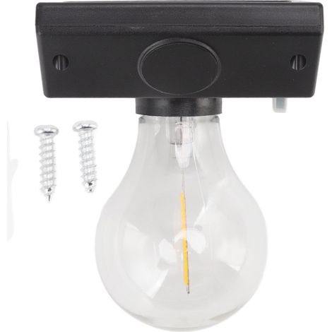 Ortviai Ampoule Solaire Étanche pour Extérieur – Lampe Murale LED avec Panneau Solaire Intégré et Batterie au Lithium