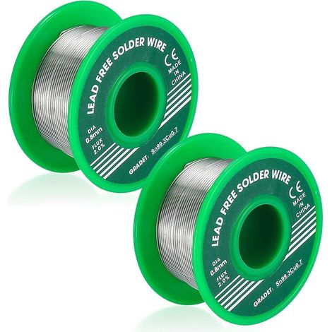 2 Pcs Fil de Soudure, Fil étain 0,8mm 30g, Soudure Etain avec Colophane Core, pour Soudage Électrique, Étain pour Soudure (1/5)